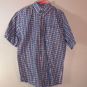 Wrangler Men's Blue and White Checkered Shirt